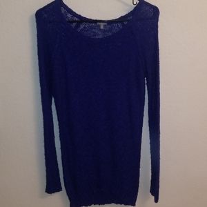 Women's blue woven sweater